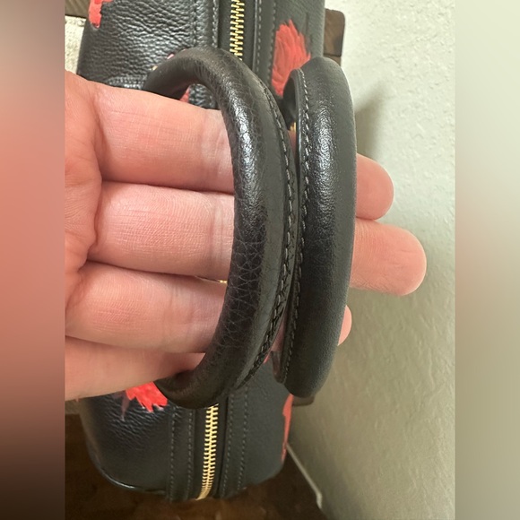 Coach Rowan Large Satchel Bag With Floral Print CCE27  Black/Red - Picture 10 of 13